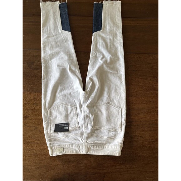 NEW Paige Denim White Hoxton Ankle High rise Patchwork Pants Size 27 MSRP $200 - Picture 9 of 11